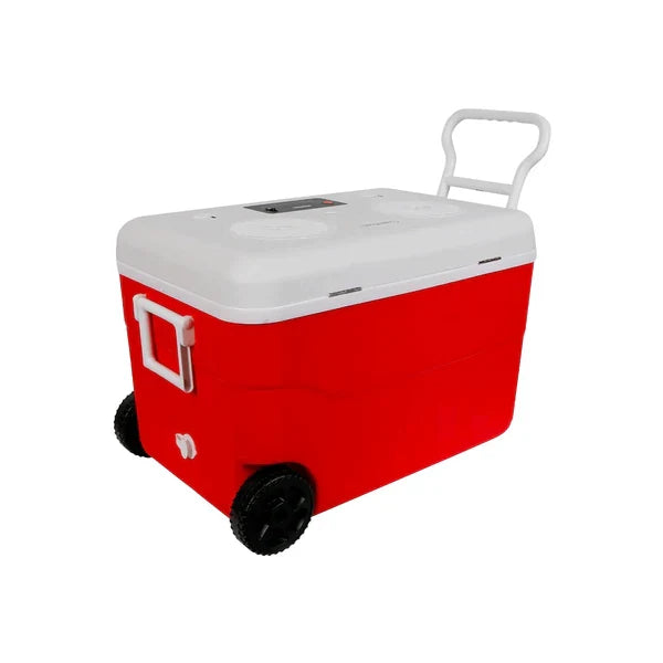 Cerwin Vega CVC65R 55QT Red Cooler with 6.5" 2-Way Marine Built-In Speakers, BT Streaming, Phone Charger, 10hr Battery