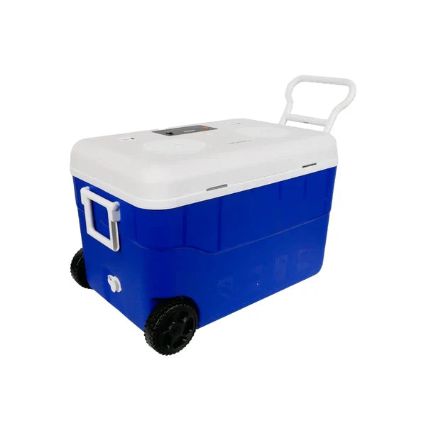 Cerwin Vega CVC65B 55QT Blue Cooler with 6.5" 2-Way Marine Built-In Speakers, BT Streaming, Phone Charger, 10hr Battery