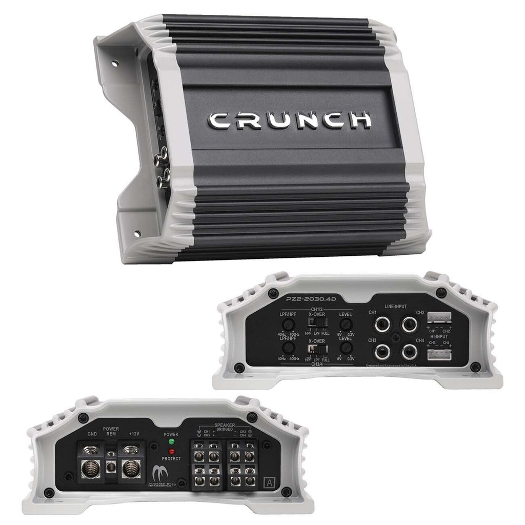 Crunch PZ2-2030.4D 2000 Watt Amplifier 4-Channel Car Audio Amplifier.