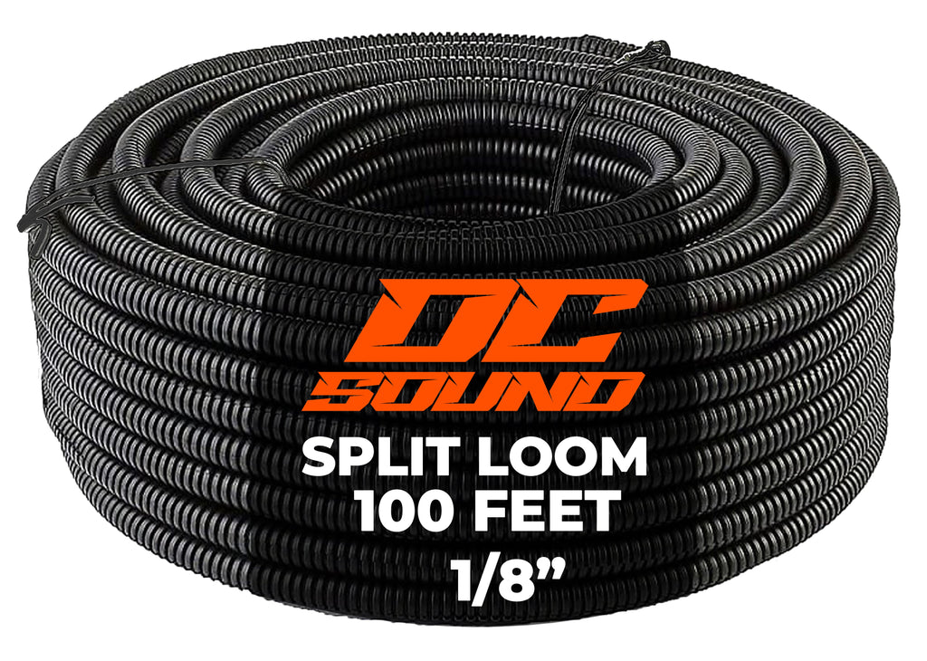 DC Sound 1/8" 2.5mm 100 Feet Split Wire Loom Cable Sleeves Conduit Protective Tubing