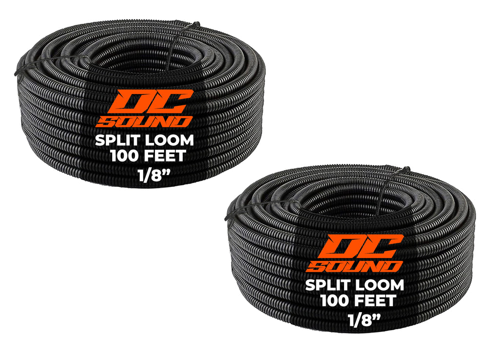 DC Sound 1/8" 2.5mm 200 Feet Split Wire Loom Cable Sleeves Conduit Protective Tubing