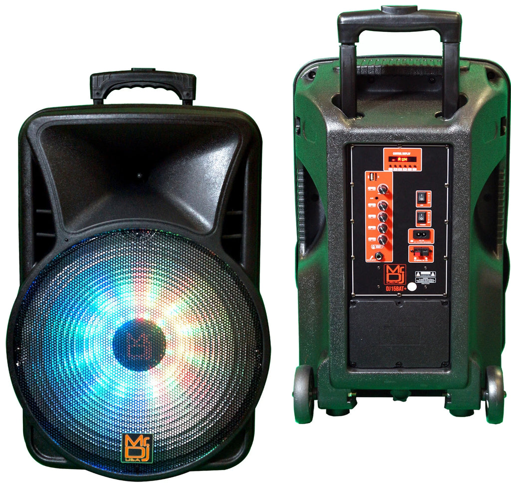 MR DJ Pro 15" 3000W Bluetooth PA DJ FM Radio Karaoke Speaker Microphone stand