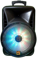 Load image into Gallery viewer, Pair of MR DJ DJ15BAT+ 15&quot; Portable Bluetooth Speaker + Speaker Stand