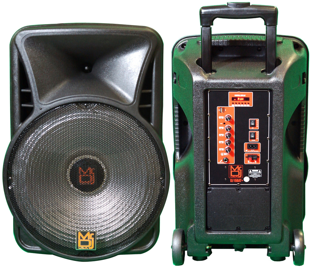 Pair of MR DJ DJ15BAT+ 15" Portable Bluetooth Speaker