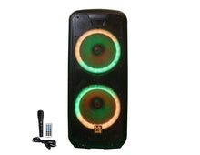Charger l'image dans la galerie, MR DJ USA AFTER PARTY Dual 15" Rechargeable Bluetooth Party Speaker LED Lights TWS Wired Microphone USB/SD FM Radio Remote Control