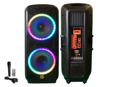 Charger l'image dans la galerie, MR DJ USA AFTER PARTY Dual 15" Rechargeable Bluetooth Party Speaker LED Lights TWS Wired Microphone USB/SD FM Radio Remote Control