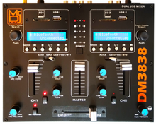 Load image into Gallery viewer, MR DJ DM3838 2 Channel Portable PA DJ Mixer Double Wireless Connection BT USB SD Slot
