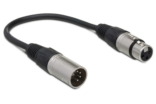 Hosa DMX-106 Male 5-pin DMX to Female 3-pin DMX Adapter Cable - 6 inch