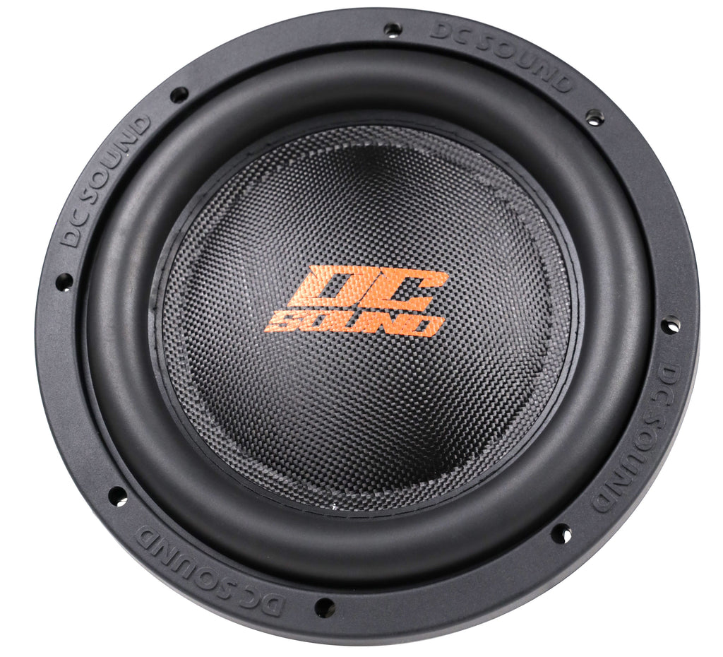2 DC Sound DSW2000 10" Shallow-Mount Subwoofer 2000W + Ported Box + 8G Amp Kit