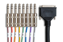 Charger l'image dans la galerie, Hosa DTP-802 8-channel DB25 to 1/4 inch TRS Snake 6.6 foot