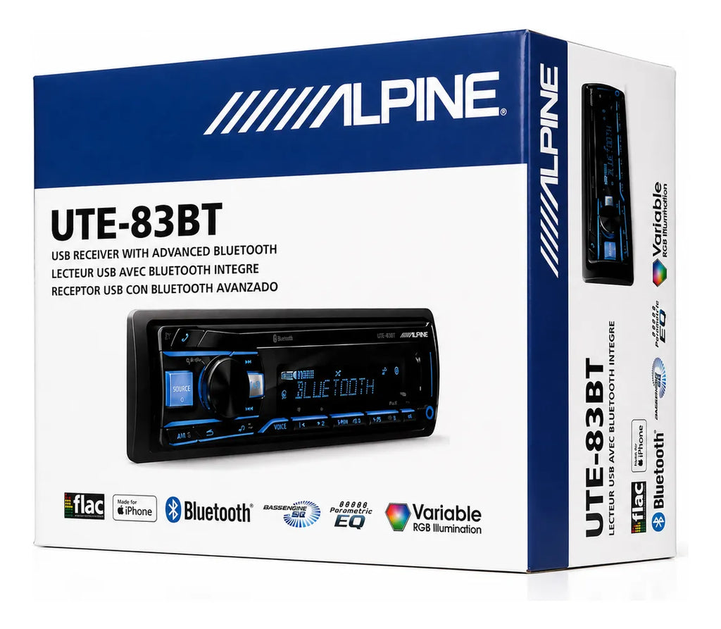 ALPINE UTE-83BT Digital Media Advanced Bluetooth Car Receiver w/AUX/USB+Remote