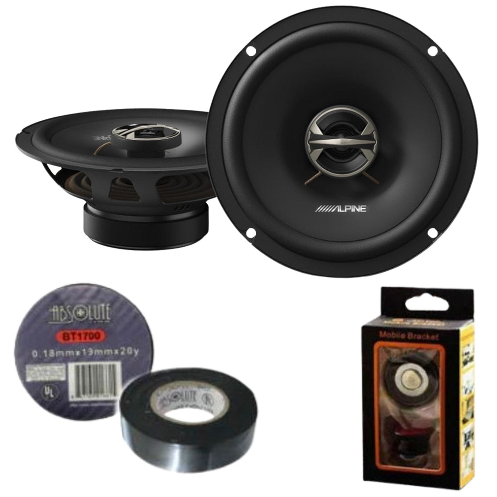 Alpine EL-E65-G 6.5" Coaxial 2-Way Speaker Set Pair Bundle