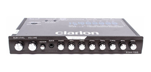 Clarion EQS755 Car Audio 7-Band Graphic Equalizer with Front 3.5mm Auxiliary