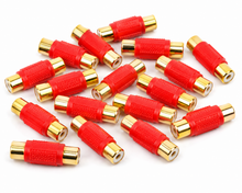 Load image into Gallery viewer, Absolute FF-100R-20 Gold Red RCA Female-to-Female Coupler Adapter 20 Pack