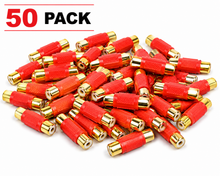 Load image into Gallery viewer, Absolute FF-100R-50 Gold Red RCA Female-to-Female Coupler Adapter 50 Pack