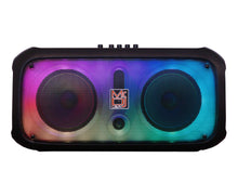 Charger l&#39;image dans la galerie, MR DJ FIRE-FLAME 6.5&quot; X 2 Rechargeable Portable Bluetooth Karaoke Speaker with Party Flame Lights Microphone TWS USB FM Radio