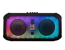 Charger l&#39;image dans la galerie, 2 MR DJ FIRE-FLAME 6.5&quot; X 2 Rechargeable Portable Bluetooth Karaoke Speaker with Party Flame Lights Microphone TWS USB FM Radio