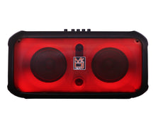 Charger l&#39;image dans la galerie, 2 MR DJ FIRE-FLAME 6.5&quot; X 2 Rechargeable Portable Bluetooth Karaoke Speaker with Party Flame Lights Microphone TWS USB FM Radio