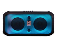 Charger l&#39;image dans la galerie, MR DJ FIRE-FLAME Double 6.5&quot; Rechargeable Portable Karaoke Speaker with Party Flame Lights Microphone TWS USB FM Radio