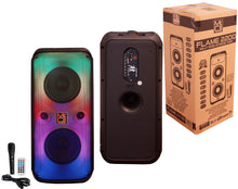 Load image into Gallery viewer, MR DJ FLAME2200 6.5&quot; X 2 Rechargeable Portable Bluetooth Karaoke Speaker with Party Flame Lights Microphone TWS USB FM Radio