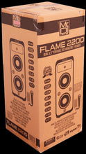 Load image into Gallery viewer, MR DJ FLAME2200 6.5&quot; X 2 Rechargeable Portable Bluetooth Karaoke Speaker with Party Flame Lights Microphone TWS USB FM Radio