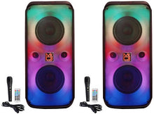 Charger l&#39;image dans la galerie, 2 MR DJ 6.5&quot; X 2 Rechargeable Bluetooth Karaoke Speaker Lights Mic TWS USB