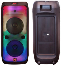 Charger l&#39;image dans la galerie, MR DJ FLAME3200 8&quot; X 2 Rechargeable Portable Karaoke Speaker + 18-LED DJ Light