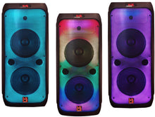 Charger l&#39;image dans la galerie, MR DJ FLAME3200 8&quot; X 2 Rechargeable Portable Karaoke Speaker + 18-LED DJ Light