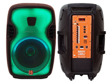 Charger l&#39;image dans la galerie, MR DJ FLAME3500LED Pro Portable 15” 2-Way Full-Range Powered/Active DJ PA Multipurpose Live Sound Bluetooth Loudspeaker