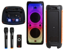 Load image into Gallery viewer, 2 MR DJ FLAME5500LED Bluetooth PA Party Speakers Liquid Crystal LED 2 x 12&quot; TWS FM USB