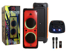 Load image into Gallery viewer, 2 MR DJ FLAME5500LED Bluetooth PA Party Speakers Liquid Crystal LED 2 x 12&quot; TWS FM USB