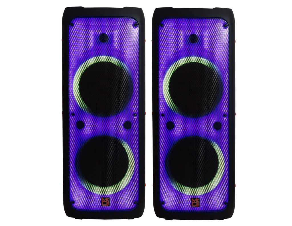 2 MR DJ FLAME5500LED Professional Portable Dual 12” 3-Way Full-Range Powered/Active DJ PA Multipurpose Live Sound Bluetooth Loudspeaker