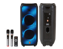 Load image into Gallery viewer, 2 MR DJ FLAME5500LED+ 5500W Dual 12” Bluetooth Rechargeable Party Speaker Flame LED Lights 2 Wireless Mic TWS Portable DJ PA System