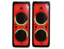 Charger l&#39;image dans la galerie, 2 MR DJ FLAME5500LED Bluetooth PA Party Speakers Liquid Crystal LED 2 x 12&quot; TWS FM USB