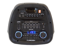 Load image into Gallery viewer, 2 MR DJ FLAME5500LED+ 5500W Dual 12” Bluetooth Rechargeable Party Speaker Flame LED Lights 2 Wireless Mic TWS Portable DJ PA System