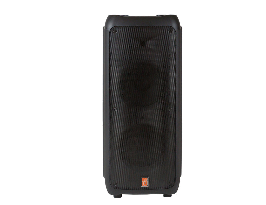 2 MR DJ FLAME5500LED+ 5500W Dual 12” Bluetooth Rechargeable Party Speaker Flame LED Lights 2 Wireless Mic TWS Portable DJ PA System