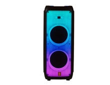Load image into Gallery viewer, 2 MR DJ FLAME5500LED+ 5500W Dual 12” Bluetooth Rechargeable Party Speaker Flame LED Lights 2 Wireless Mic TWS Portable DJ PA System