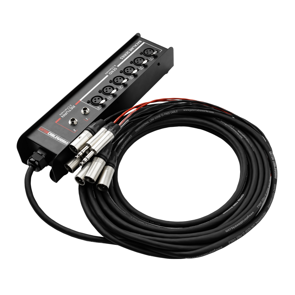 Gator CableWorks GCWB-DS8X0-25 Backline Series 8×0 Drop Snake – 25 Feet