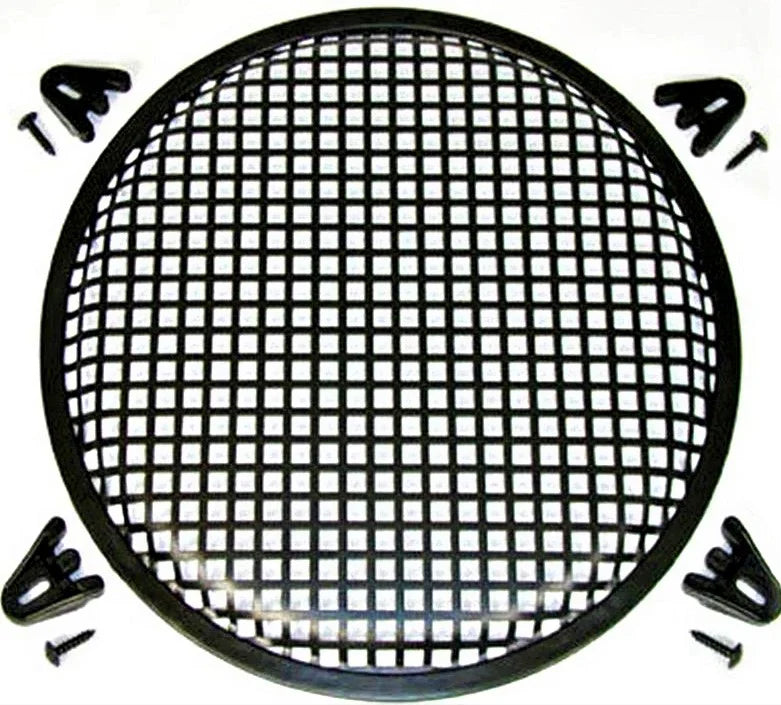 Two 10" Universal Metal Speaker Subwoofer Grill Mesh Cover with Clips Screws Guard