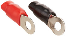 Charger l&#39;image dans la galerie, Absolute GRT00-2 1/0 Gauge Crimp Ring Terminals Connectors 2-Pack (Red, Black)