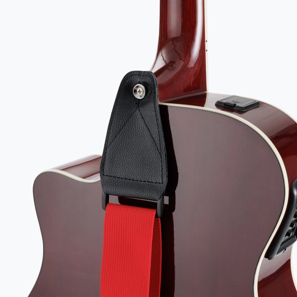 On-Stage GSA10RD Guitar Strap with Leather Ends