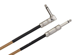 Hosa GTR-518R Straight to Right Angle Guitar Cable 18 foot Tweed