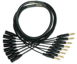 Mogami GOLD 8 TRSXLRM-15 8-channel 1/4 inch TRS Male to XLR Male Snake Cable - 15 foot
