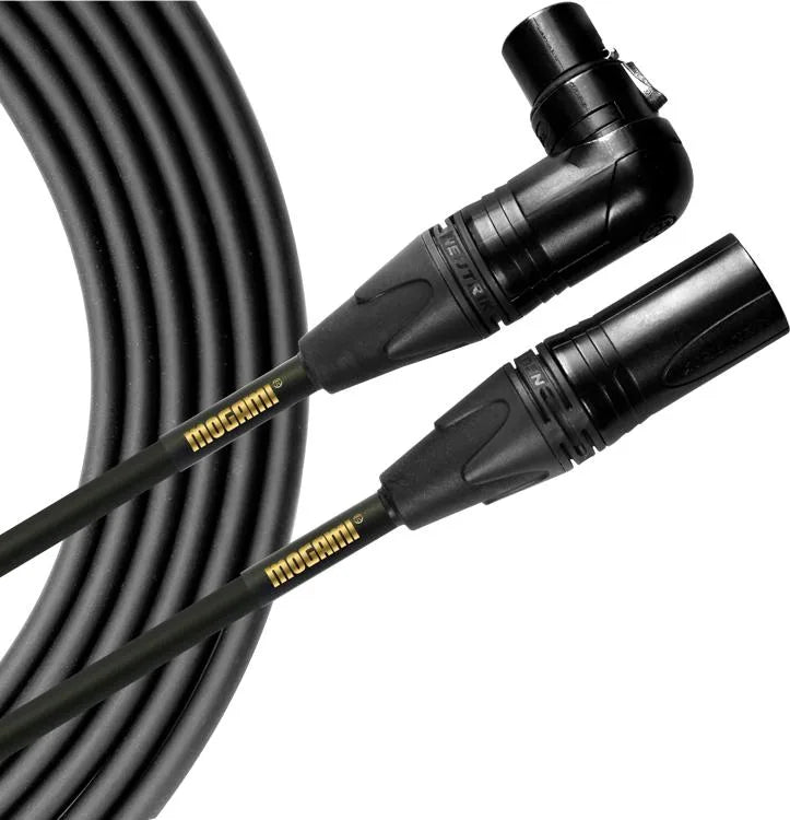 Mogami GOLD STAGE-20R Right-Angle Female 3-Pin XLR to Straight Male XLR Mic Cable (20')