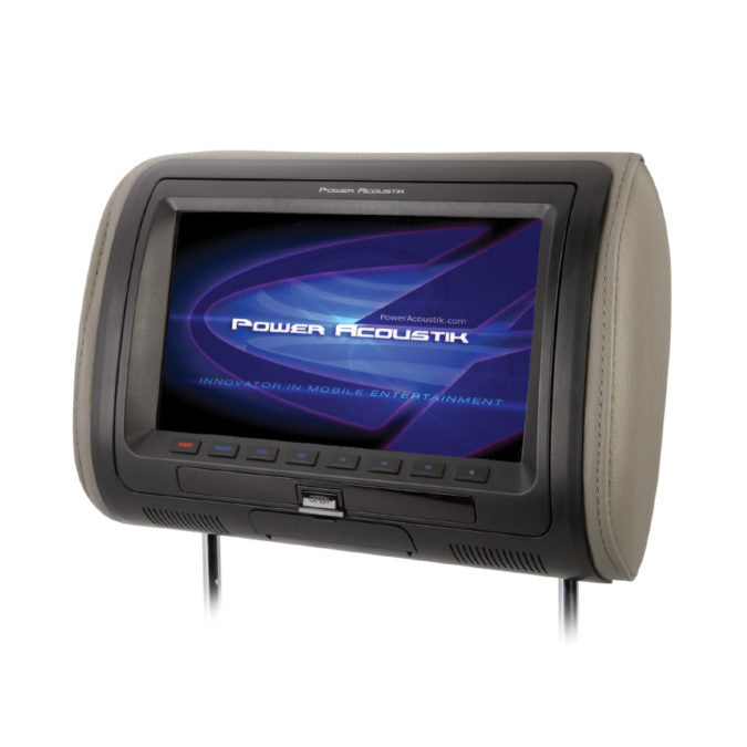 Power Acoustik HDVD-71CC Universal Replacement Headrest w/ DVD Player & 7” LCD