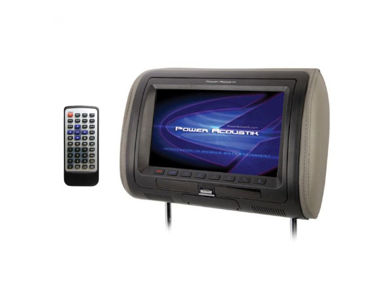 Power Acoustik HDVD-71CC Universal Replacement Headrest w/ DVD Player & 7” LCD