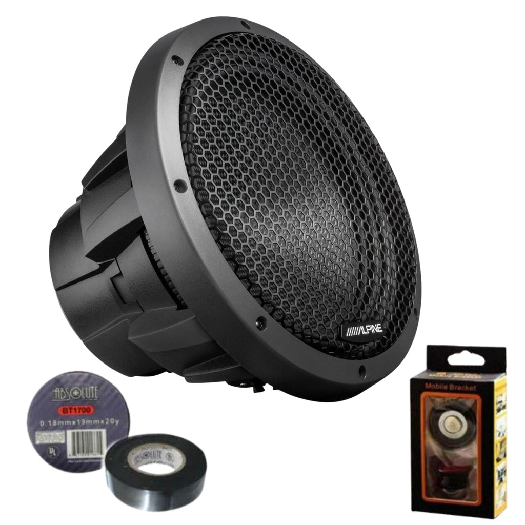 Alpine HDZ-W12 12" Subwoofer 2400W Dual 4-Ohm + Grille Bundle