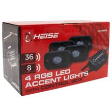 Charger l'image dans la galerie, Heise HE-4TLRGBK RGB Accent Light Kit - 4 RGB Pods, 3 LED