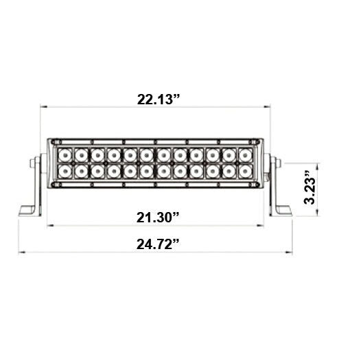Heise HE-BDR22 Dual Row Blackout Lightbar - 22 Inch, 40 LED