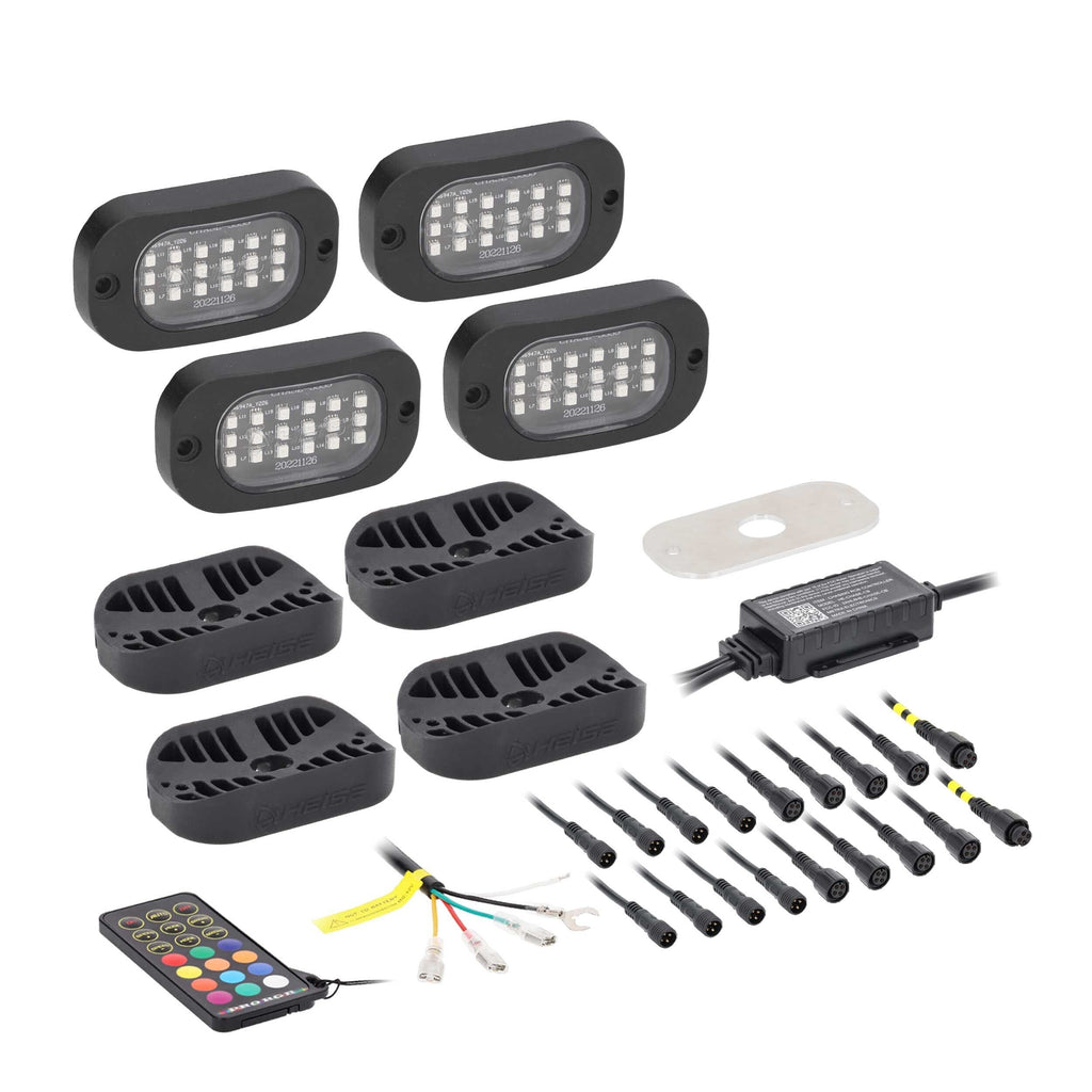 Heise HE-CHASE-K4 Chasing Wide Angle Rock Light Kit - 4 Pack